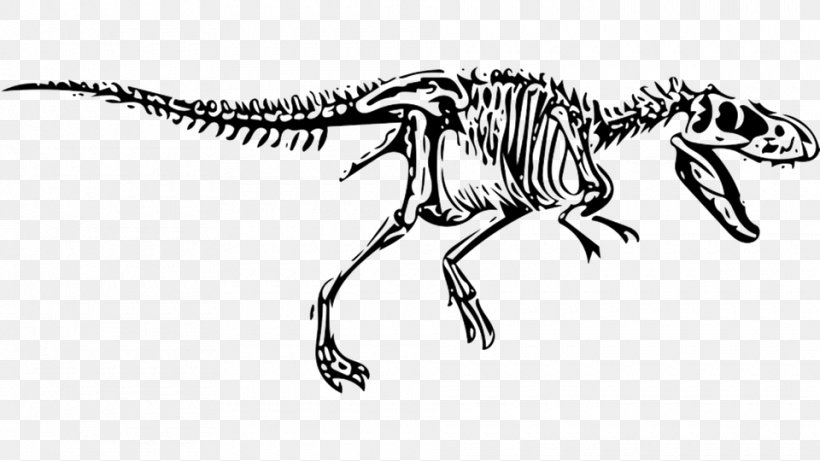 Tyrannosaurus Velociraptor Dinosaur Allosaurus, PNG, 960x540px, Tyrannosaurus, Allosaurus, Animal Figure, Bipedalism, Black And White Download Free