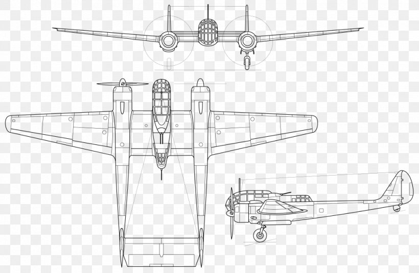 Aircraft Line Art Propeller Drawing, PNG, 1024x669px, Aircraft, Airplane, Artwork, Black And White, Drawing Download Free