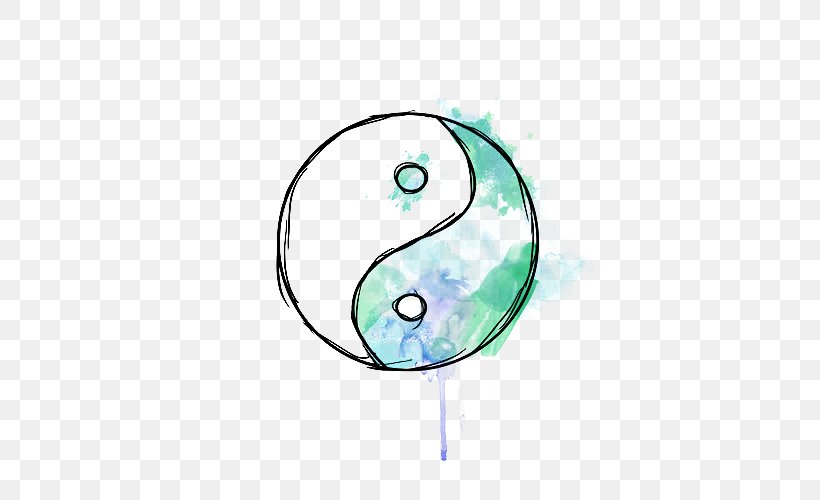 Yin And Yang Paper Drawing Watercolor Painting, PNG, 500x500px, Yin And Yang, Animation, Area, Art, Black And White Download Free