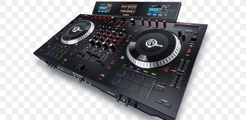 DJ Controller Numark Industries Disc Jockey Numark NS7III Audio Mixers, PNG, 700x400px, Watercolor, Cartoon, Flower, Frame, Heart Download Free