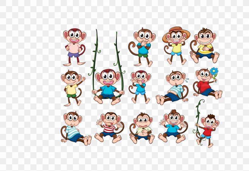 Ape Monkey Clip Art, PNG, 2330x1597px, Ape, Area, Art, Cartoon, Drawing Download Free