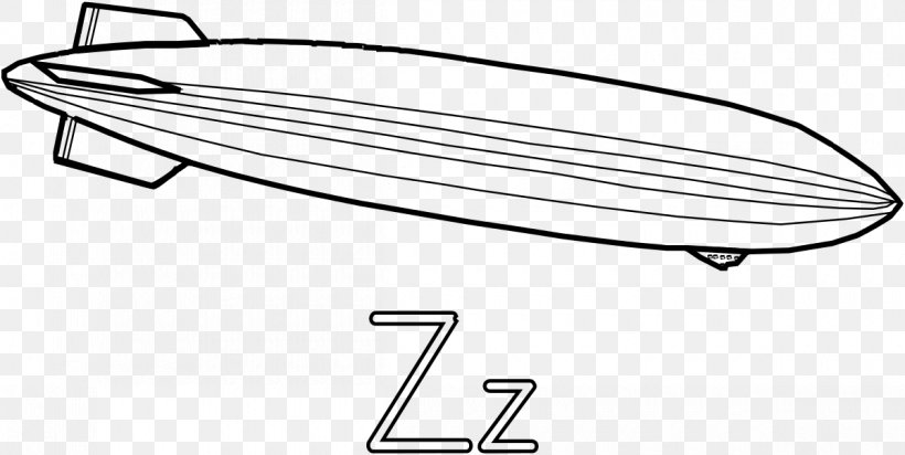 Zeppelin Airship Clip Art, PNG, 1200x603px, Zeppelin, Airship, Area, Automotive Design, Black And White Download Free