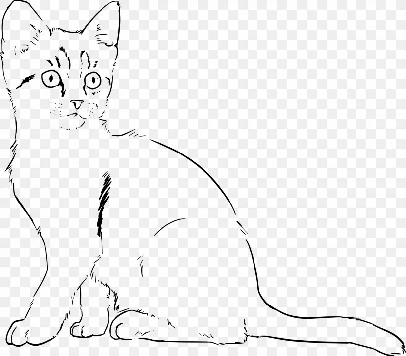 Kitten Cat Line Art Drawing, PNG, 2228x1956px, Kitten, Artwork, Black, Black And White, Carnivoran Download Free
