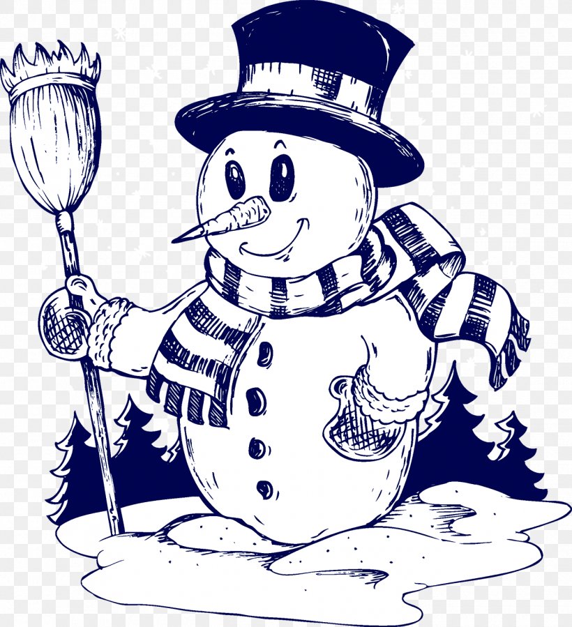 Drawing Snowman Stock Photography Illustration, PNG, 1300x1426px, Drawing, Art, Artwork, Black And White, Cartoon Download Free