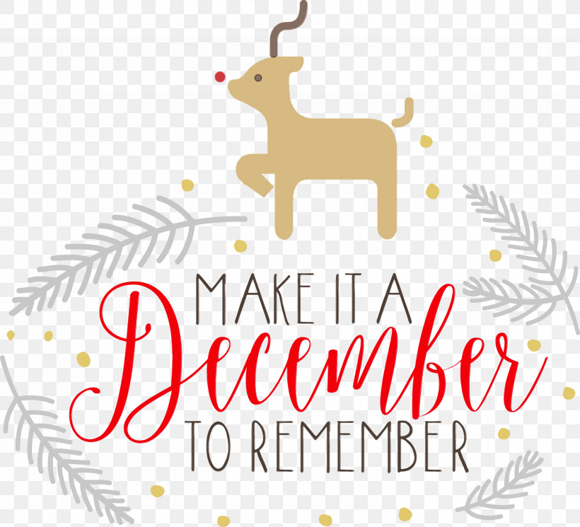 Reindeer, PNG, 3000x2729px, Make It A December, December, Deer, Line, Logo Download Free