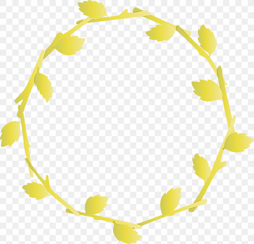 Yellow Meter Line Twig, PNG, 3000x2888px, Floral Frame, Flower Frame, Line, Meter, Nature Frame Download Free