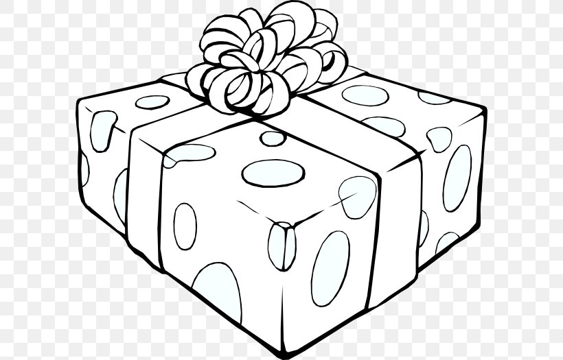 Christmas Gift Birthday Clip Art, PNG, 600x525px, Gift, Area, Birthday, Black And White, Box Download Free