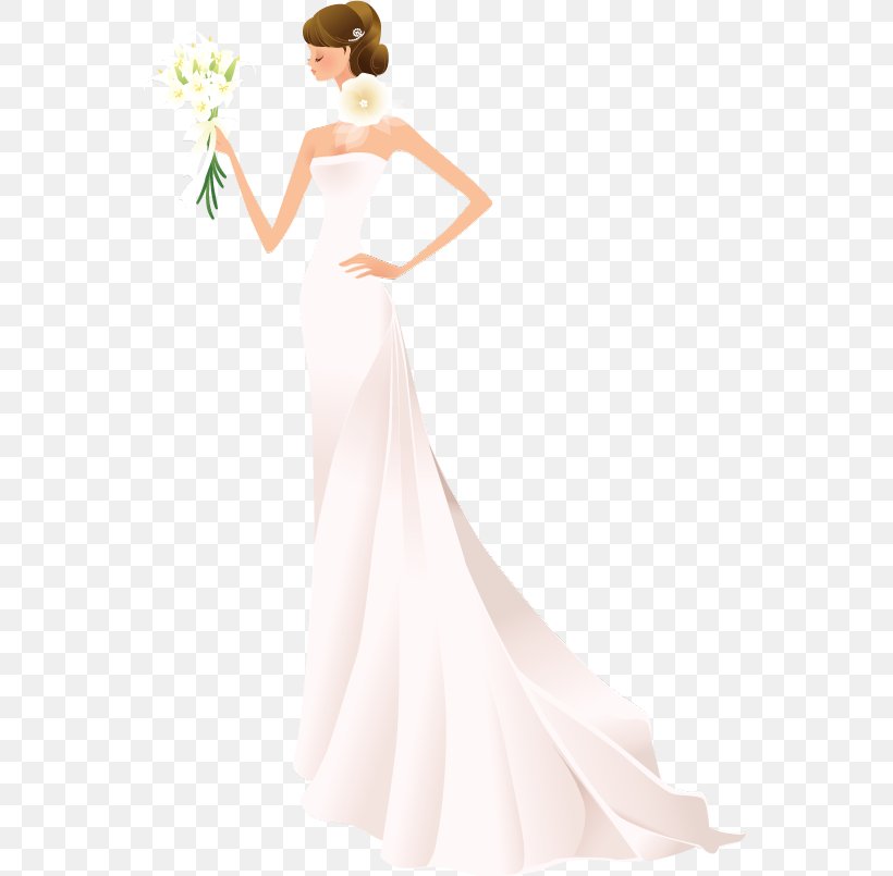 Bride Contemporary Western Wedding Dress, PNG, 555x805px, Watercolor, Cartoon, Flower, Frame, Heart Download Free