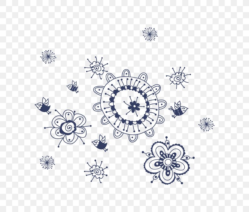 Flower Floral Design Wall Image Drawing, PNG, 700x700px, Flower, Area, Blue, Drawing, Flora Download Free