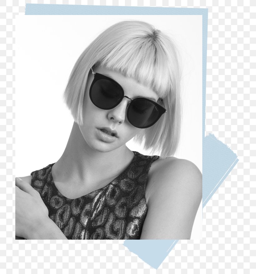 Sunglasses Goggles Eyewear Retro Style, PNG, 730x877px, Sunglasses, Bangs, Black, Black And White, Blond Download Free