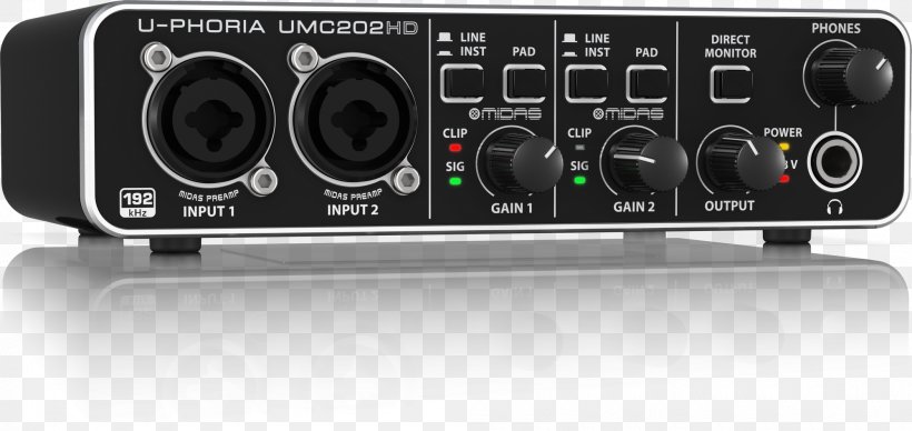 BEHRINGER U-PHORIA UMC404HD Sound Cards & Audio Adapters USB, PNG, 2000x948px, Behringer, Audio, Audio Equipment, Audio Receiver, Electronic Device Download Free
