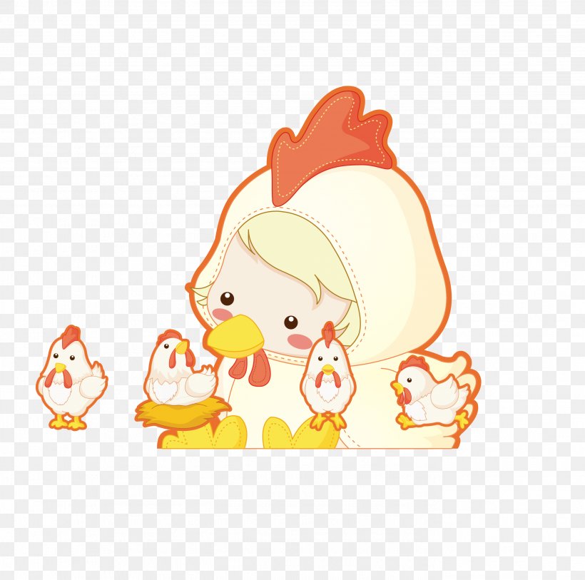 Chicken Cartoon Chinese Zodiac, PNG, 2751x2730px, Chicken, Area, Art, Beak, Bird Download Free