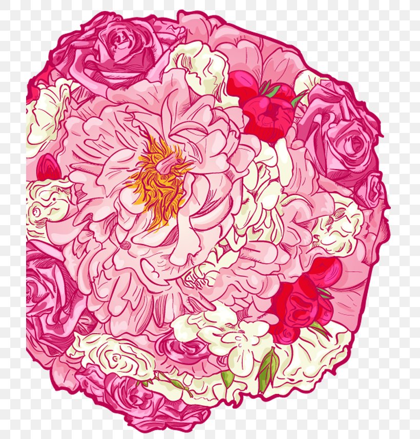 Garden Roses Floral Design Cut Flowers Cabbage Rose, PNG, 718x858px, Garden Roses, Art, Cabbage Rose, Carnation, Chrysanthemum Download Free