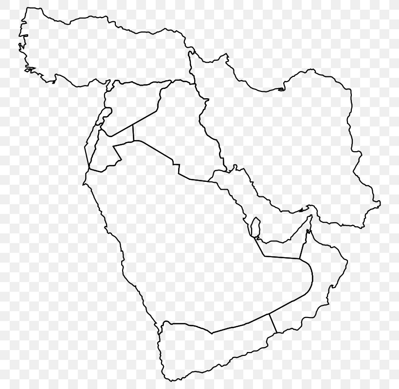 Middle East Western Asia Blank Map World Map, PNG, 776x800px, Middle East, Area, Artwork, Black And White, Blank Map Download Free
