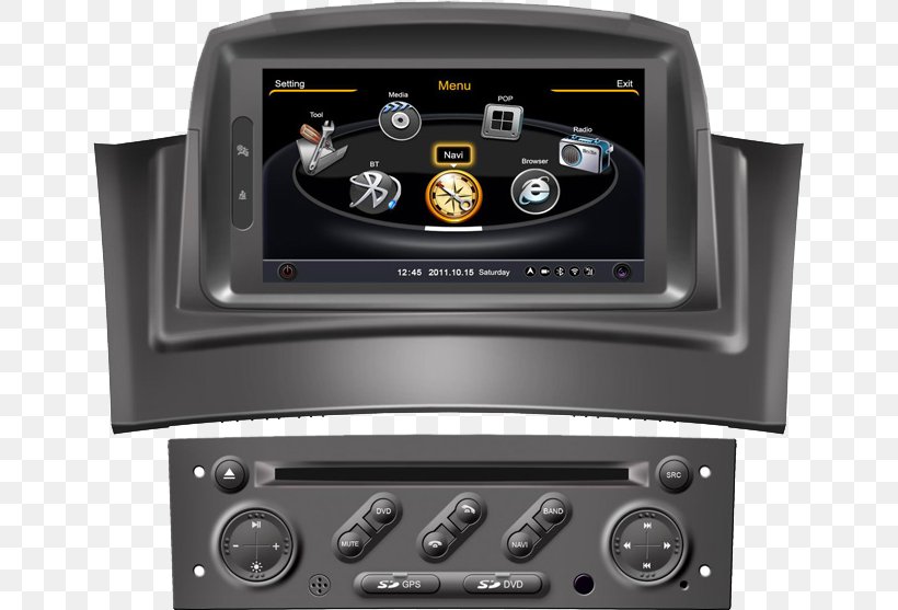 Renault Mégane Renault Clio GPS Navigation Systems Car, PNG, 649x557px, Renault, Automotive Head Unit, Car, Electronics, Gps Navigation Systems Download Free