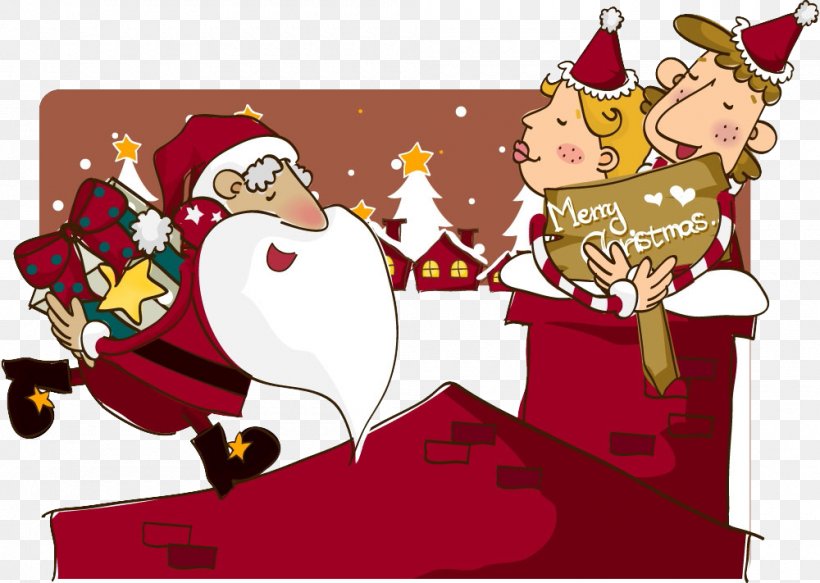 Santa Claus Gift Christmas Illustration, PNG, 1000x711px, Santa Claus, Art, Cartoon, Child, Christmas Download Free