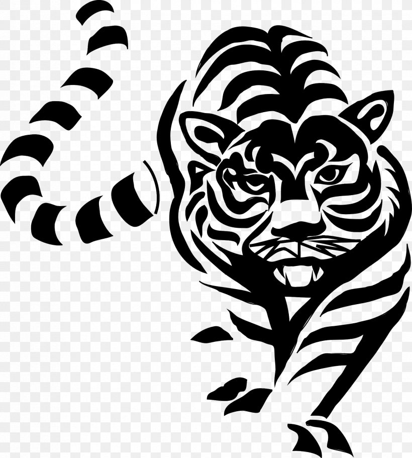 White Tiger Clip Art, PNG, 1727x1920px, Tiger, Art, Big Cats, Black, Black And White Download Free