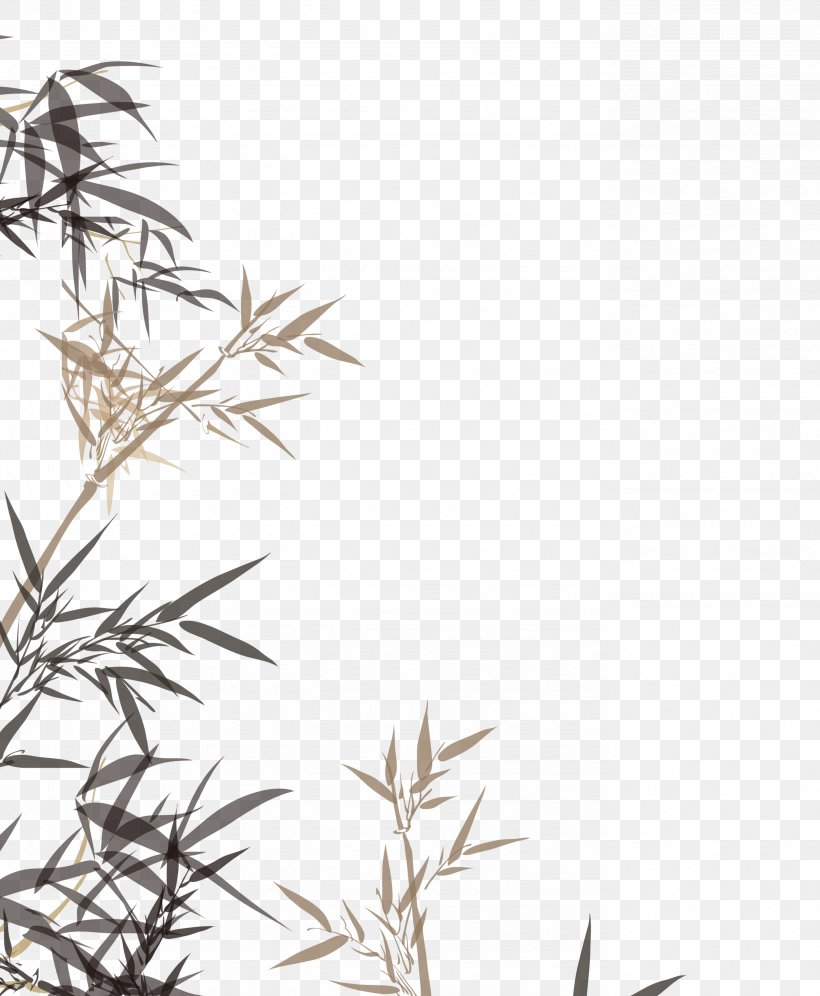 Bamboo Watercolor Painting Ink Wash Painting, PNG, 2762x3356px, Bamboo, Black And White, Branch, Cdr, Fundal Download Free