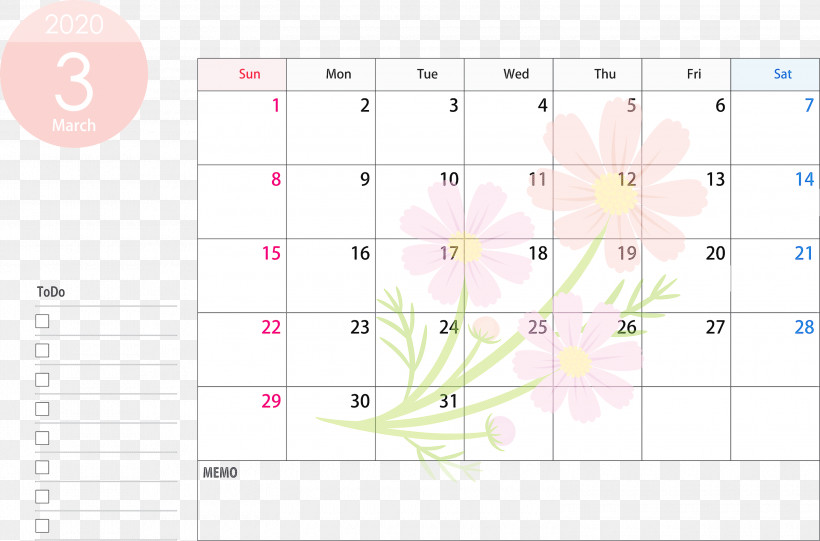 March 2020 Calendar March 2020 Printable Calendar 2020 Calendar, PNG, 3000x1982px, 2020 Calendar, March 2020 Calendar, Line, March 2020 Printable Calendar, Number Download Free