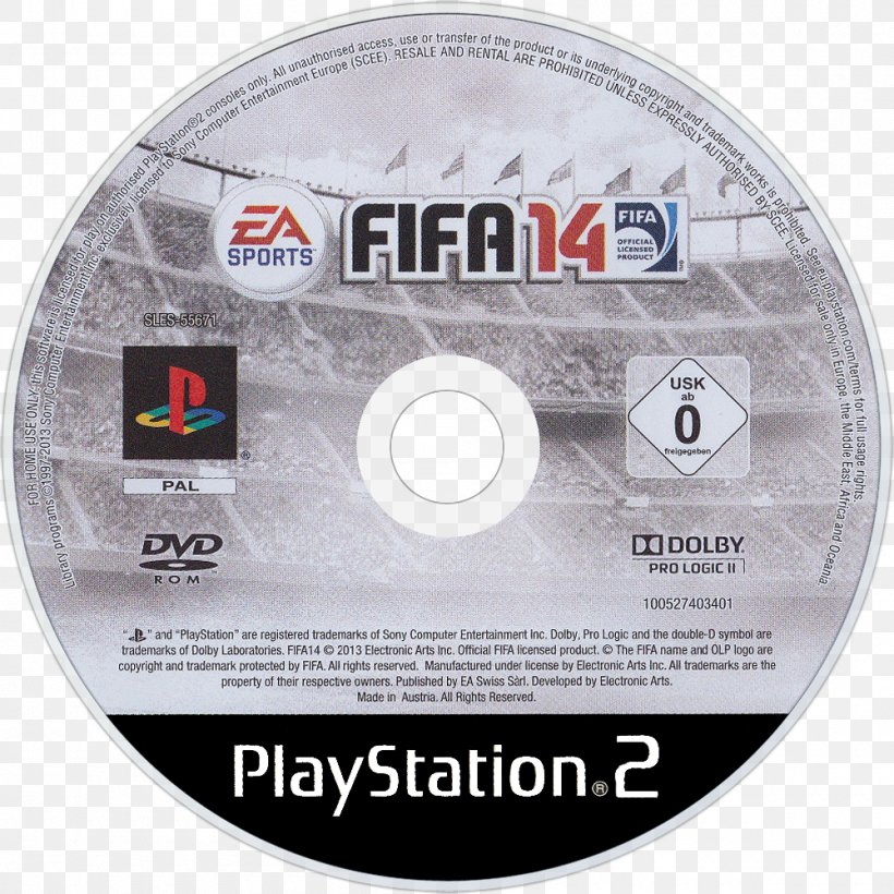 PlayStation 2 FIFA 14 Compact Disc Game Guitar Hero, PNG, 1000x1000px, Playstation 2, Brand, Compact Disc, Cover Art, Dvd Download Free