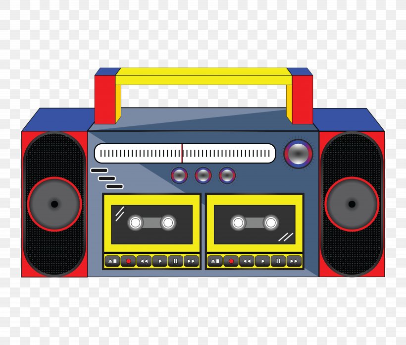 Boombox Dribbble Product Design Illustration, PNG, 7632x6480px, Boombox, Cassette Deck, Compact Cassette, Creative Professional, Designer Download Free