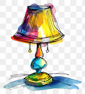Lamp - Colorful Table Lamp With Artistic Style PNG
