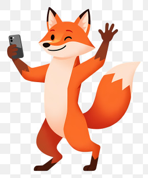 Selfie Fox Waving PNG