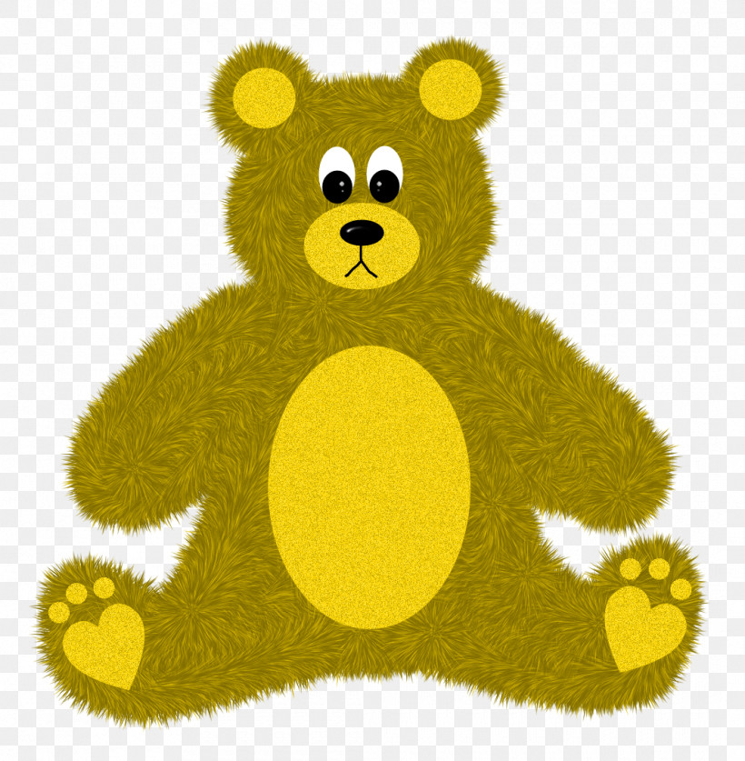 Teddy Bear, PNG, 1060x1082px, Yellow, Cartoon, Green, Paw, Teddy Bear Download Free