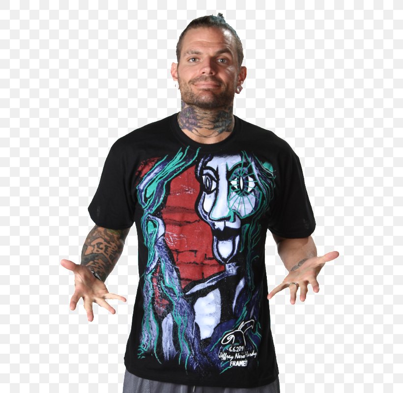 Jeff Hardy T-shirt Impact! Hoodie Impact Wrestling, PNG, 607x800px, Watercolor, Cartoon, Flower, Frame, Heart Download Free
