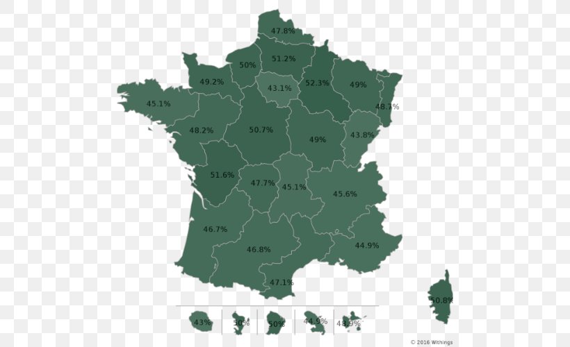 Regions Of France Vector Map, PNG, 500x500px, France, Blank Map, Departments Of France, Grass, Green Download Free