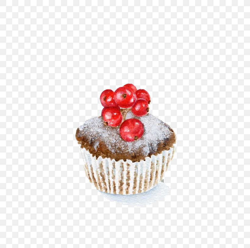Cupcake Painting Drawing Art Illustration, PNG, 564x813px, Cupcake, Art, Buttercream, Cake, Cranberry Download Free