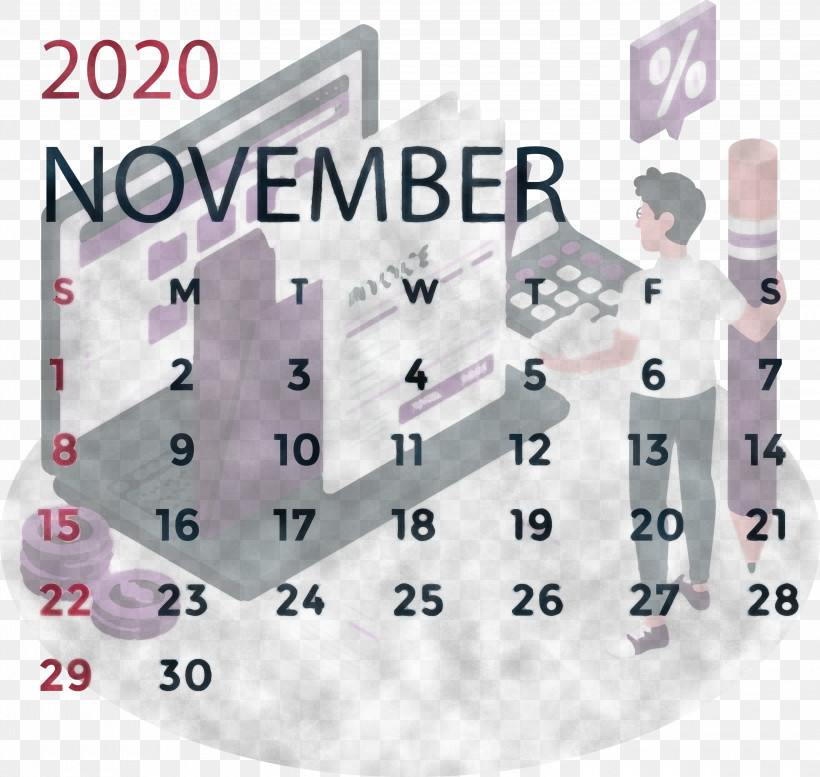 November 2020 Calendar November 2020 Printable Calendar, PNG, 3000x2845px, November 2020 Calendar, Businessperson, Cartoon, Corporate Identity, Invoice Download Free