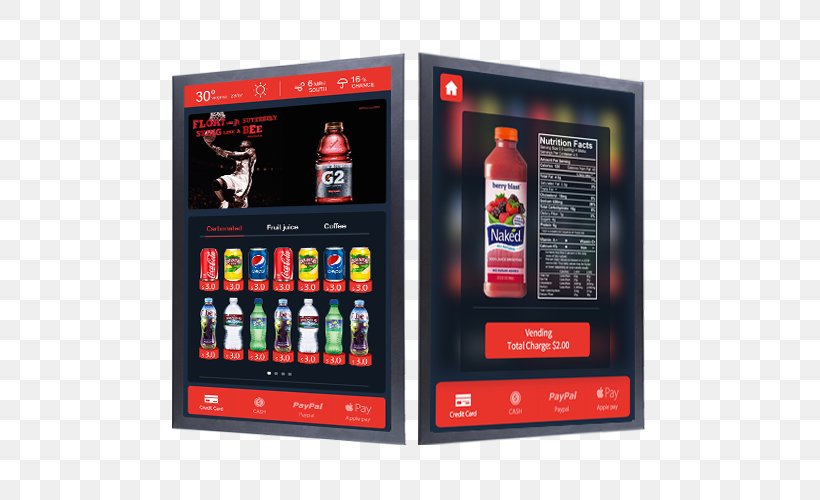 Vending Machines Display Device Touchscreen User Interface Interactivity, PNG, 574x500px, Vending Machines, Advertising, Brand, Computer Monitors, Computer Software Download Free