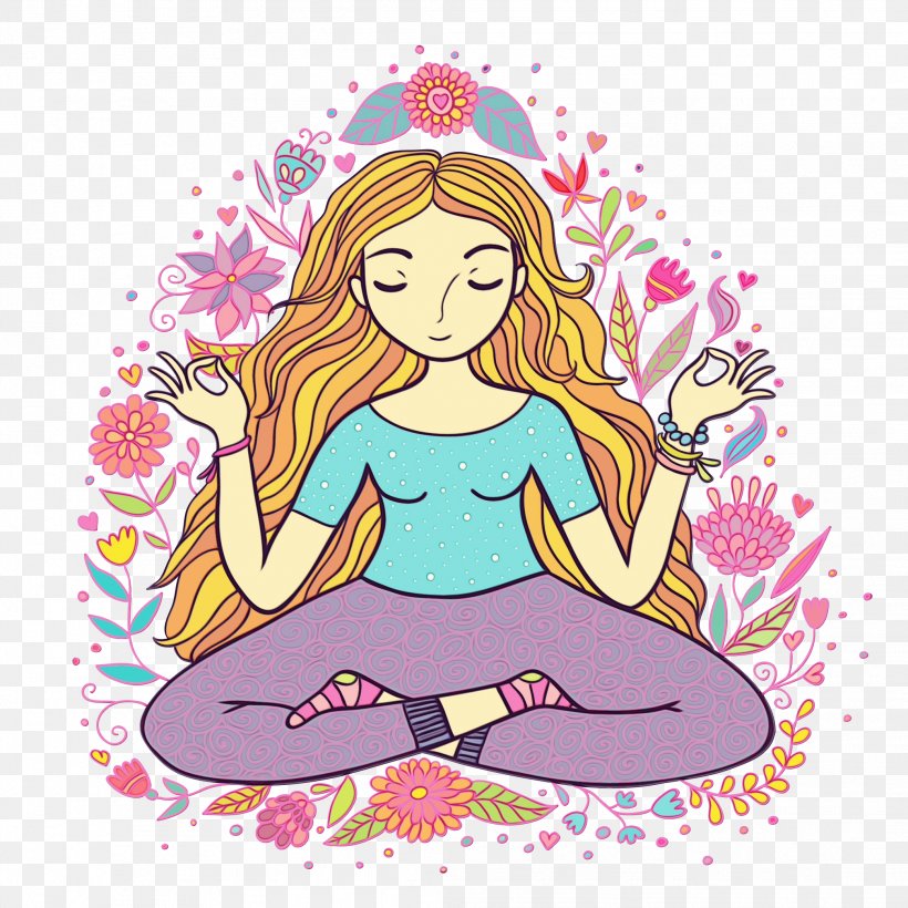 Cartoon Meditation Physical Fitness Yoga Sitting, PNG, 2083x2083px, Watercolor, Cartoon, Meditation, Paint, Physical Fitness Download Free