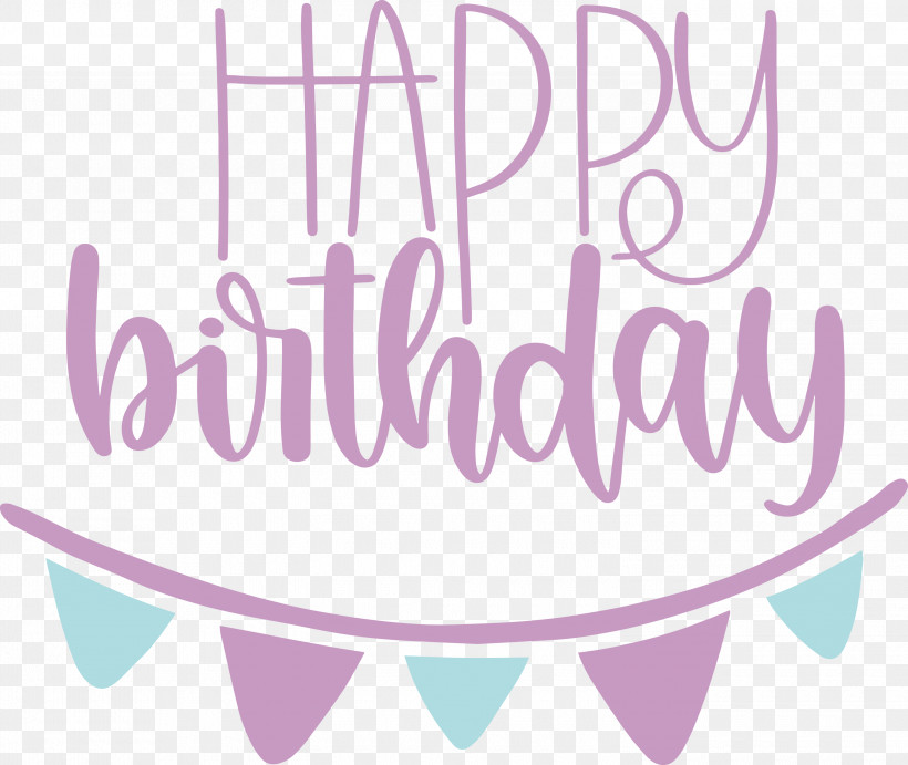 Happy Birthday, PNG, 3000x2529px, Happy Birthday, Calligraphy, Lavender, Lilac M, Logo Download Free