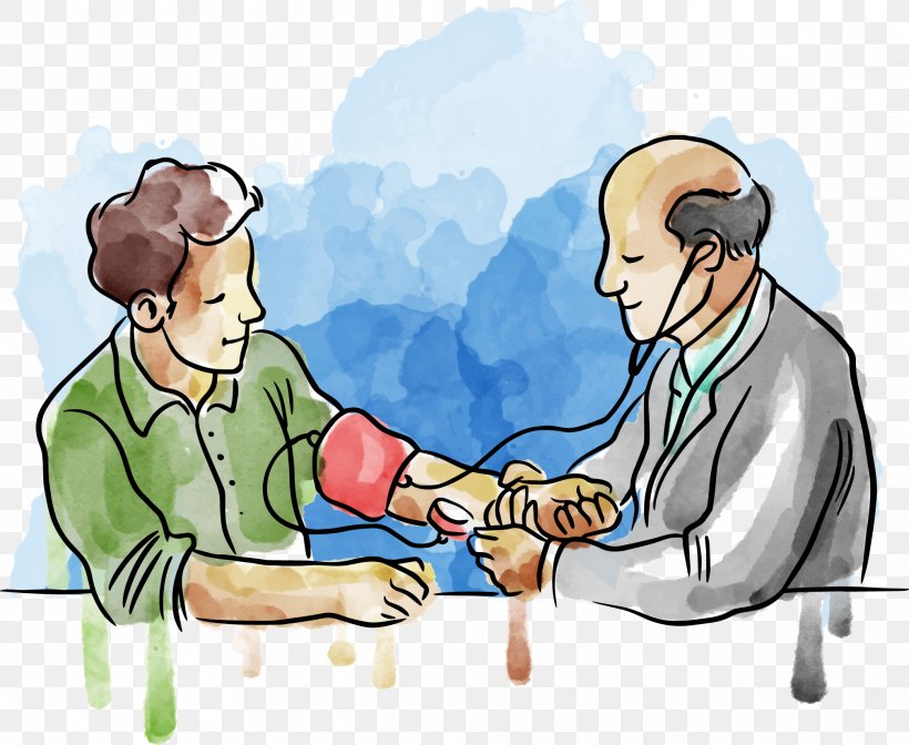 Cartoon Drawing Vector Doctor, PNG, 2017x1653px, Watercolor Painting, Cartoon, Communication, Conversation, Drawing Download Free