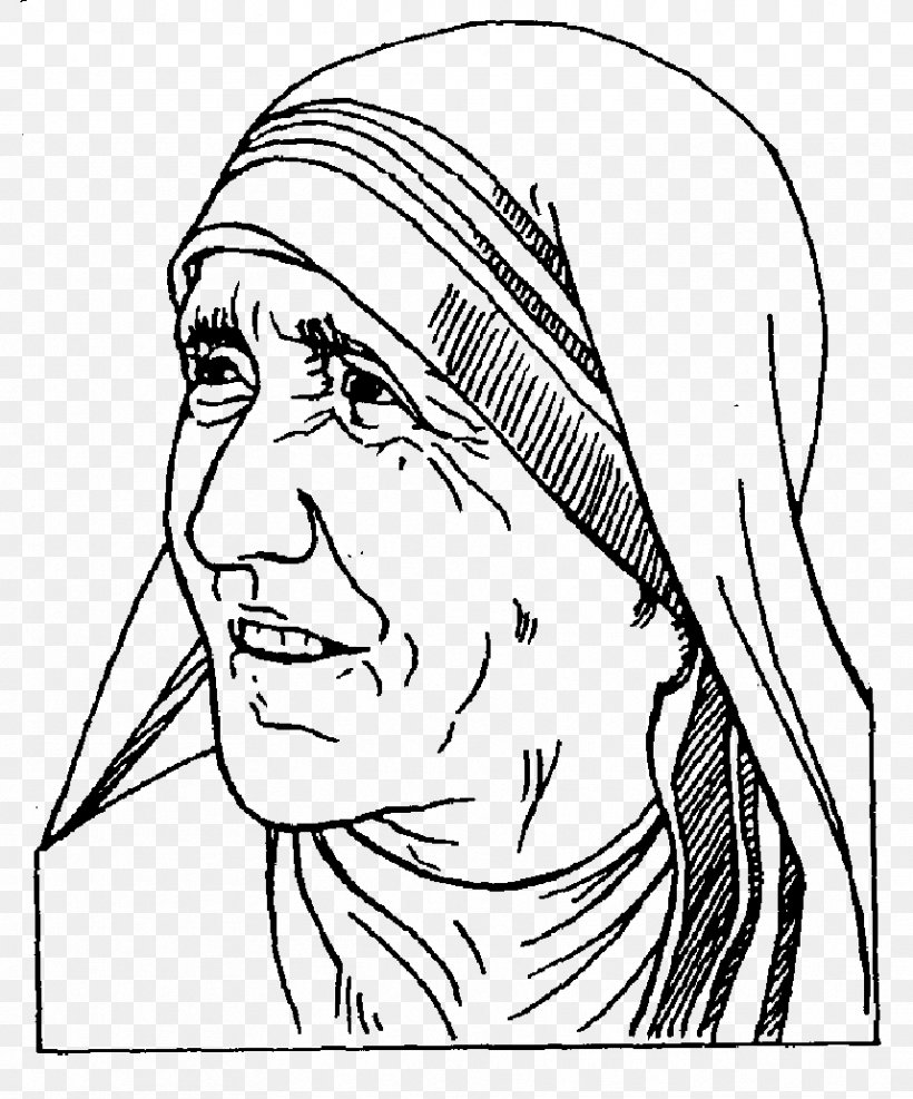 Nun Drawing If We Have No Peace, It Is Because We Have Forgotten That We Belong To Each Other. Clip Art, PNG, 858x1033px, Nun, Area, Art, Black And White, Coloring Book Download Free