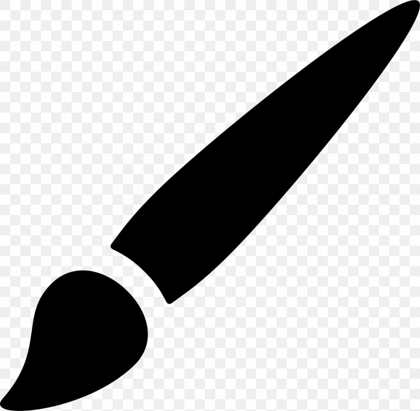 Paintbrush Icon, PNG, 980x960px, Brush, Black, Black And White, Cold Weapon, Drawing Download Free