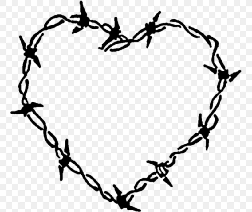 Art Heart, PNG, 754x691px, Barbed Wire, Branch, Fence, Heart, Line Art Download Free