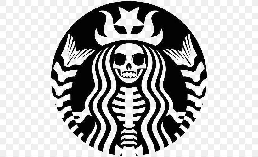 Silhouette Starbucks Logo Drawing, PNG, 500x501px, Silhouette, Black And White, Bone, Business, Decal Download Free