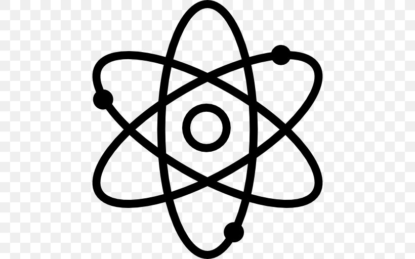 Atom Symbol, PNG, 512x512px, Atom, Atomic Nucleus, Black And White, Flat Design, Line Art Download Free