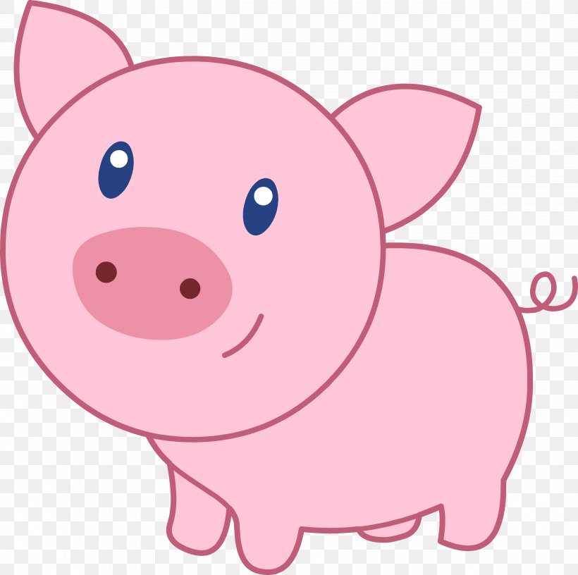 Domestic Pig Clip Art, PNG, 4945x4925px, Domestic Pig, Blog, Cuteness, Free Content, Humour Download Free