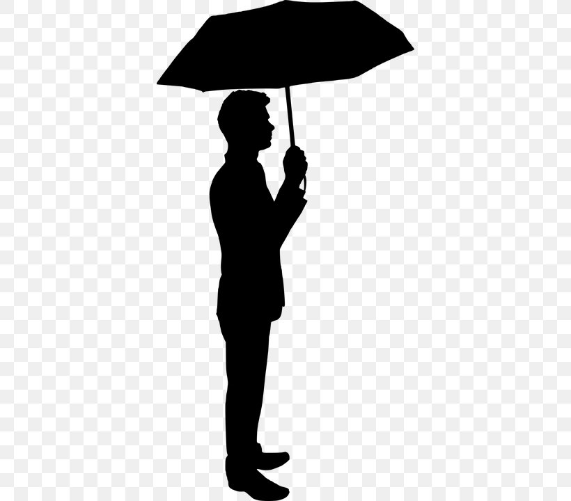 Umbrella Silhouette Person Rain, PNG, 370x720px, Umbrella, Black, Black And White, Fashion Accessory, Financial Literacy Month Download Free
