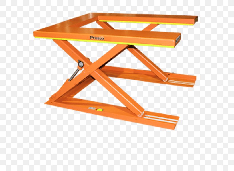 Material-handling Equipment Pallet Table Wood Wulftec International, PNG, 600x600px, Materialhandling Equipment, Furniture, Garden Furniture, Hydraulics, Orange Download Free