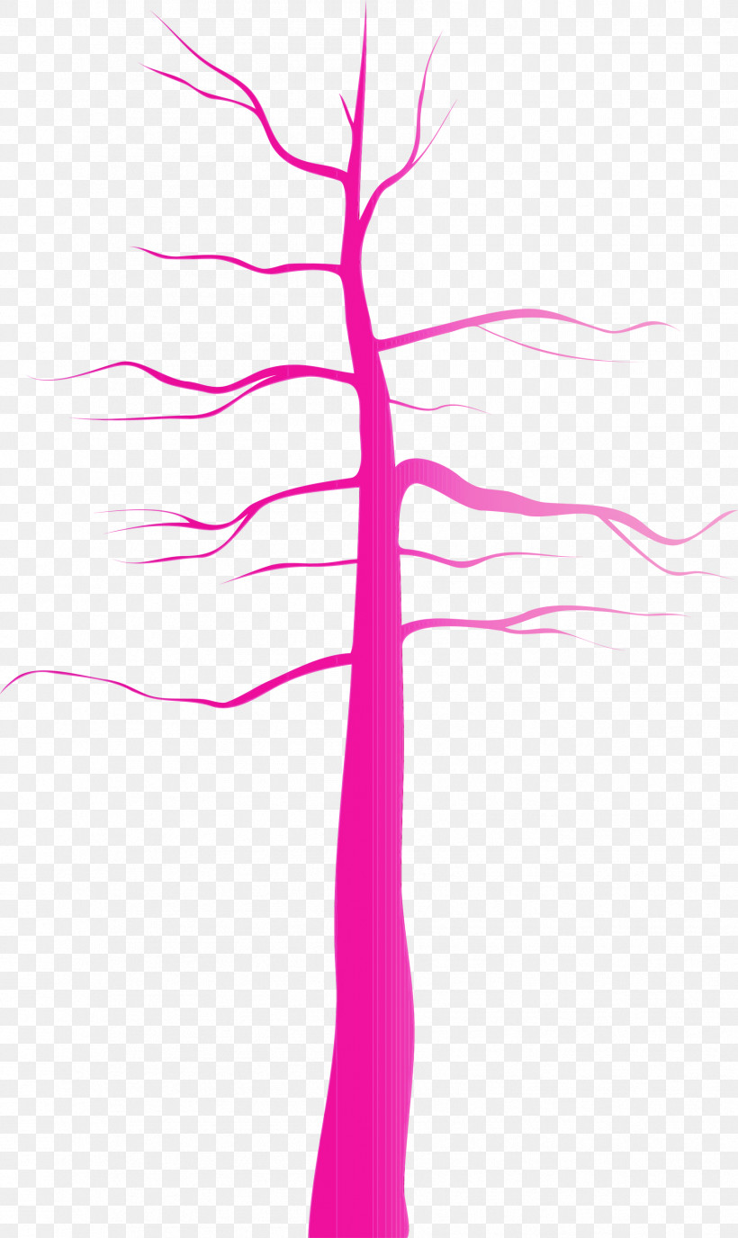 Pink Line Tree Magenta Plant Stem, PNG, 1786x2999px, Watercolor, Branch, Line, Magenta, Paint Download Free