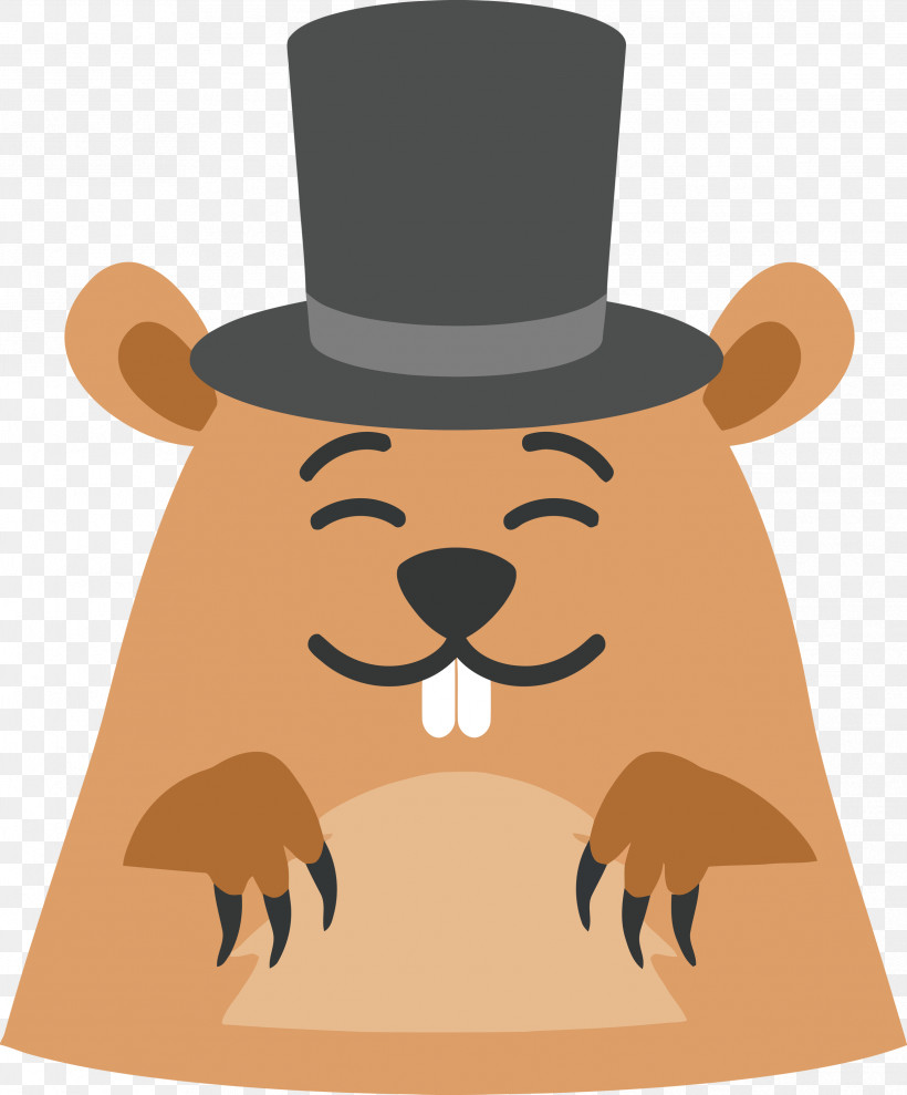 Groundhog Day Happy Groundhog Day Groundhog, PNG, 2486x3000px, Groundhog Day, Brown, Cartoon, Costume Hat, Fedora Download Free