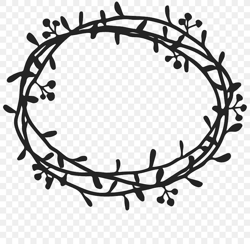 Clip Art Wreath Rubber Stamping Image, PNG, 800x800px, Wreath, Bicycle Part, Black And White, Body Jewelry, Branch Download Free