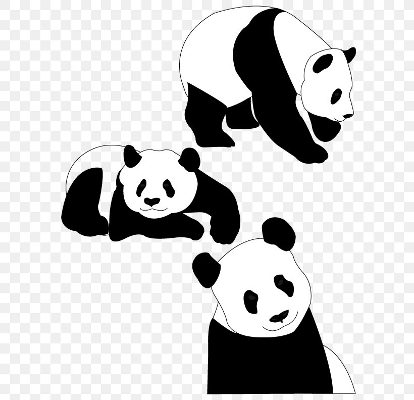 Giant Panda Bear Clip Art, PNG, 612x792px, Giant Panda, Art, Bear, Black And White, Carnivoran Download Free