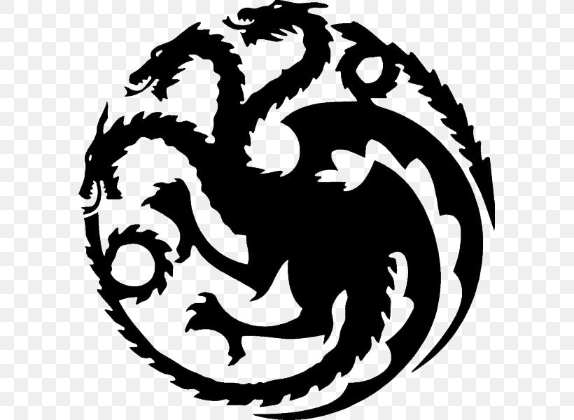 Daenerys Targaryen House Targaryen Decal Sticker House Lannister, PNG, 595x600px, Daenerys Targaryen, Artwork, Black, Black And White, Bumper Sticker Download Free