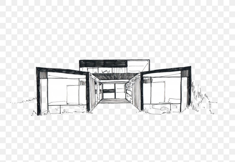 Architecture House Line Art, PNG, 800x566px, Architecture, Area, Black And White, Elevation, Furniture Download Free